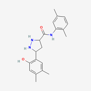 N-(2,5-dimethylphenyl)-5-(2-hydroxy-4,5-dimethylphenyl)pyrazolidine-3-carboxamide