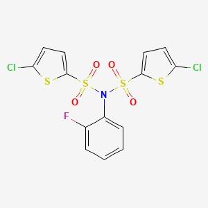 Bis[(5-chloro(2-thienyl))sulfonyl](2-fluorophenyl)amine