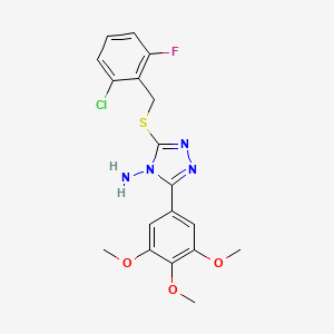 3-[(2-chloro-6-fluorobenzyl)sulfanyl]-5-(3,4,5-trimethoxyphenyl)-4H-1,2,4-triazol-4-amine