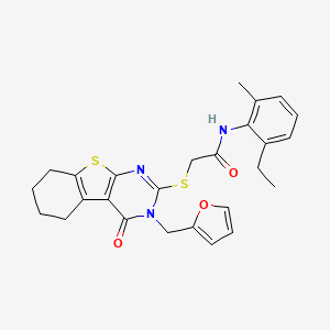 N-(6-ethyl-2-methylphenyl)-2-[3-(2-furylmethyl)-4-oxo(3,5,6,7,8-pentahydrobenz o[b]thiopheno[2,3-d]pyrimidin-2-ylthio)]acetamide