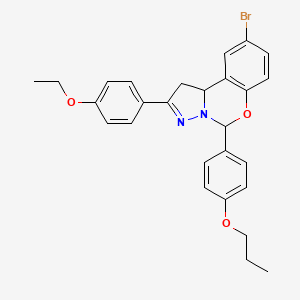 9-Bromo-2-(4-ethoxyphenyl)-5-(4-propoxyphenyl)-1,10b-dihydropyrazolo[1,5-c][1,3]benzoxazine