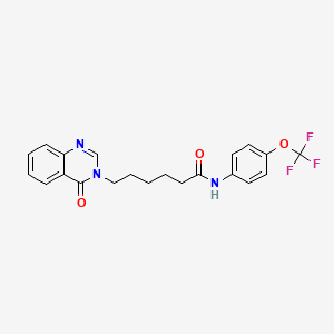 molecular formula C21H20F3N3O3 B12137540 6-(4-oxoquinazolin-3(4H)-yl)-N-[4-(trifluoromethoxy)phenyl]hexanamide 