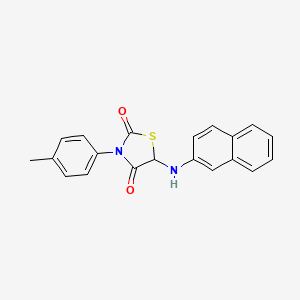 molecular formula C20H16N2O2S B12137585 3-(4-Methylphenyl)-5-(naphthalen-2-ylamino)-1,3-thiazolidine-2,4-dione 