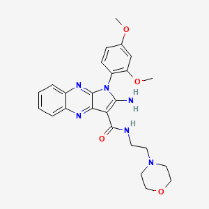 molecular formula C25H28N6O4 B12137623 2-amino-1-(2,4-dimethoxyphenyl)-N-[2-(morpholin-4-yl)ethyl]-1H-pyrrolo[2,3-b]quinoxaline-3-carboxamide 