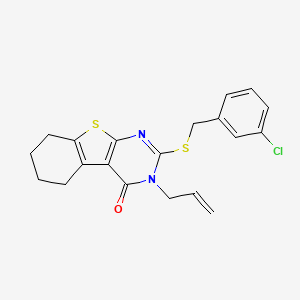 2-[(3-chlorobenzyl)sulfanyl]-3-(prop-2-en-1-yl)-5,6,7,8-tetrahydro[1]benzothieno[2,3-d]pyrimidin-4(3H)-one