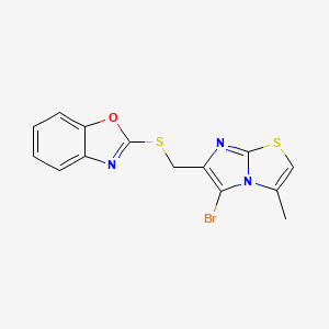 2-[(5-Bromo-3-methylimidazo[2,1-b][1,3]thiazol-6-yl)methylsulfanyl]-1,3-benzoxazole