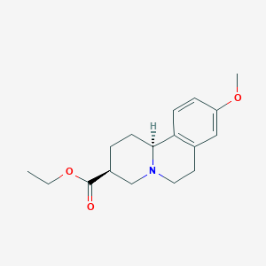 molecular formula C17H23NO3 B1213779 trans-1,3,4,6,7,11b-Hexahydro-9-methoxy-2H-benzo[a]quinolizine-3-carboxylic acid ethyl ester CAS No. 3954-03-8