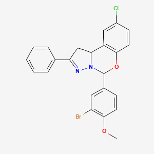 5-(3-Bromo-4-methoxyphenyl)-9-chloro-2-phenyl-1,10b-dihydropyrazolo[1,5-c][1,3]benzoxazine