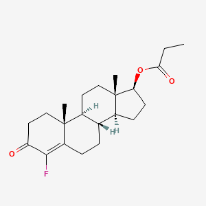 molecular formula C22H31FO3 B1213783 4-Fluoro-17beta-hydroxyandrost-4-en-3-one propionate CAS No. 384-26-9