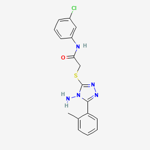 molecular formula C17H16ClN5OS B12137836 2-[4-amino-5-(2-methylphenyl)(1,2,4-triazol-3-ylthio)]-N-(3-chlorophenyl)aceta mide 