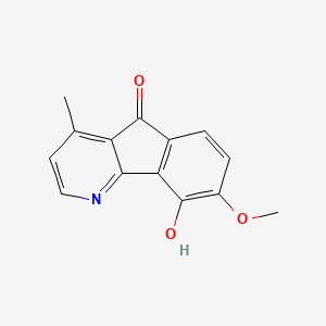 molecular formula C14H11NO3 B1213785 8-Methoxy-4-methyl-1H-indeno(1,2-b)pyridine-5,9-dione CAS No. 112368-57-7