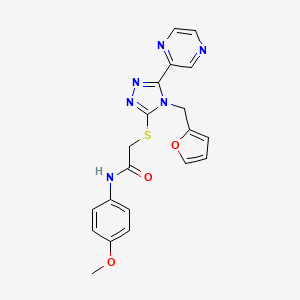 2-{[4-(furan-2-ylmethyl)-5-(pyrazin-2-yl)-4H-1,2,4-triazol-3-yl]sulfanyl}-N-(4-methoxyphenyl)acetamide