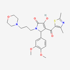 molecular formula C25H31N3O6S B12137967 5-(3,4-Dimethoxyphenyl)-4-[(2,4-dimethyl(1,3-thiazol-5-yl))carbonyl]-3-hydroxy-1-(3-morpholin-4-ylpropyl)-3-pyrrolin-2-one 