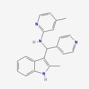 molecular formula C21H20N4 B12137970 4-methyl-N-[(2-methyl-1H-indol-3-yl)(pyridin-4-yl)methyl]pyridin-2-amine 