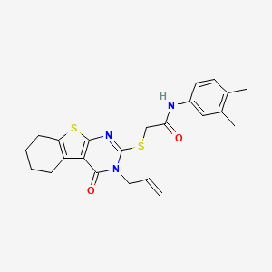 N-(3,4-dimethylphenyl)-2-{[4-oxo-3-(prop-2-en-1-yl)-3,4,5,6,7,8-hexahydro[1]benzothieno[2,3-d]pyrimidin-2-yl]sulfanyl}acetamide