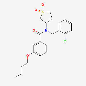 molecular formula C22H26ClNO4S B12137989 3-butoxy-N-(2-chlorobenzyl)-N-(1,1-dioxidotetrahydrothiophen-3-yl)benzamide 