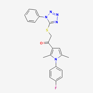 1-[1-(4-fluorophenyl)-2,5-dimethyl-1H-pyrrol-3-yl]-2-[(1-phenyl-1H-tetrazol-5-yl)sulfanyl]ethanone