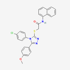 molecular formula C27H21ClN4O2S B12138009 2-{[4-(4-chlorophenyl)-5-(4-methoxyphenyl)-4H-1,2,4-triazol-3-yl]sulfanyl}-N-(naphthalen-1-yl)acetamide 