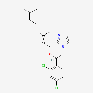 molecular formula C21H26Cl2N2O B1213803 1H-Imidazole,1-[2-(2,4-dichlorophenyl)-2-[[(2E)-3,7-dimethyl-2,6-octadien-1-yl]oxy]ethyl]- 
