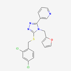 3-{5-[(2,4-dichlorobenzyl)sulfanyl]-4-(furan-2-ylmethyl)-4H-1,2,4-triazol-3-yl}pyridine