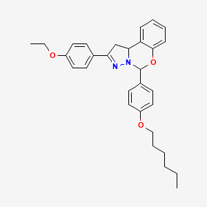 2-(4-Ethoxyphenyl)-5-[4-(hexyloxy)phenyl]-1,10b-dihydropyrazolo[1,5-c][1,3]benzoxazine