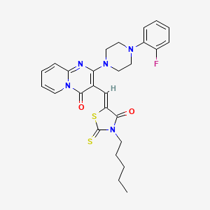 2-[4-(2-fluorophenyl)piperazin-1-yl]-3-[(Z)-(4-oxo-3-pentyl-2-thioxo-1,3-thiazolidin-5-ylidene)methyl]-4H-pyrido[1,2-a]pyrimidin-4-one