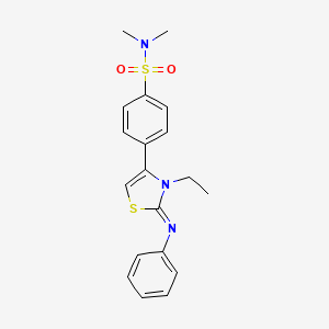 4-(3-ethyl-2-phenylimino-1,3-thiazol-4-yl)-N,N-dimethylbenzenesulfonamide