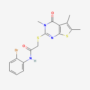 N-(2-bromophenyl)-2-[(3,5,6-trimethyl-4-oxo-3,4-dihydrothieno[2,3-d]pyrimidin-2-yl)sulfanyl]acetamide