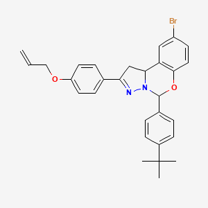 molecular formula C29H29BrN2O2 B12138108 9-Bromo-5-(4-tert-butylphenyl)-2-[4-(prop-2-en-1-yloxy)phenyl]-1,10b-dihydropyrazolo[1,5-c][1,3]benzoxazine 