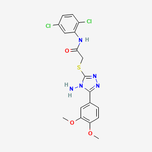 molecular formula C18H17Cl2N5O3S B12138140 2-[4-amino-5-(3,4-dimethoxyphenyl)(1,2,4-triazol-3-ylthio)]-N-(2,5-dichlorophe nyl)acetamide 