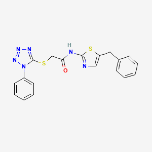 molecular formula C19H16N6OS2 B12138144 N-(5-benzyl-1,3-thiazol-2-yl)-2-[(1-phenyl-1H-tetrazol-5-yl)sulfanyl]acetamide 