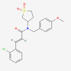 molecular formula C21H22ClNO4S B12138150 (2E)-3-(2-chlorophenyl)-N-(1,1-dioxidotetrahydrothiophen-3-yl)-N-(4-methoxybenzyl)prop-2-enamide 