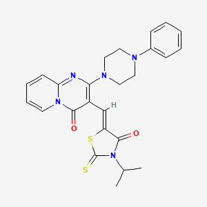 3-{(Z)-[4-oxo-3-(propan-2-yl)-2-thioxo-1,3-thiazolidin-5-ylidene]methyl}-2-(4-phenylpiperazin-1-yl)-4H-pyrido[1,2-a]pyrimidin-4-one