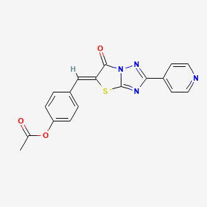 4-{(Z)-[6-oxo-2-(pyridin-4-yl)[1,3]thiazolo[3,2-b][1,2,4]triazol-5(6H)-ylidene]methyl}phenyl acetate