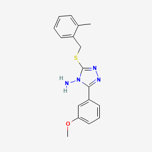 molecular formula C17H18N4OS B12138247 5-(3-Methoxyphenyl)-3-[(2-methylphenyl)methylthio]-1,2,4-triazole-4-ylamine 