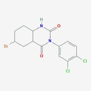 6-bromo-3-(3,4-dichlorophenyl)-4a,5,6,7,8,8a-hexahydro-1H-quinazoline-2,4-dione