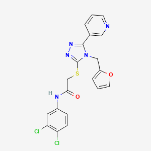 molecular formula C20H15Cl2N5O2S B12138308 N-(3,4-dichlorophenyl)-2-{[4-(furan-2-ylmethyl)-5-(pyridin-3-yl)-4H-1,2,4-triazol-3-yl]sulfanyl}acetamide 