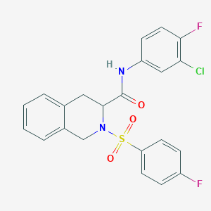 N-(3-chloro-4-fluorophenyl)-2-(4-fluorobenzenesulfonyl)-1,2,3,4-tetrahydroisoquinoline-3-carboxamide