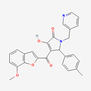 3-Hydroxy-4-[(7-methoxybenzo[d]furan-2-yl)carbonyl]-5-(4-methylphenyl)-1-(3-py ridylmethyl)-3-pyrrolin-2-one