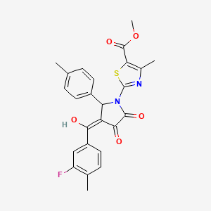 Methyl 2-[3-[(3-fluoro-4-methylphenyl)-hydroxymethylidene]-2-(4-methylphenyl)-4,5-dioxopyrrolidin-1-yl]-4-methyl-1,3-thiazole-5-carboxylate