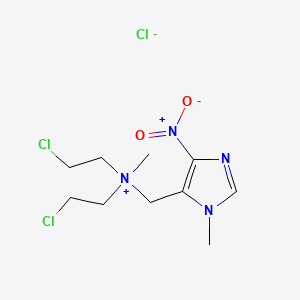 molecular formula C10H17Cl3N4O2 B1213838 N,N-bis(2-chloroethyl)-N-methyl-N-[(1-methyl-4-nitro-5-imidazolyl)methyl]ammonium chloride 