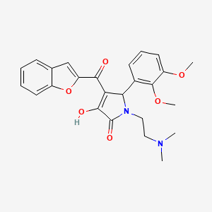 molecular formula C25H26N2O6 B12138383 4-(Benzo[d]furan-2-ylcarbonyl)-5-(2,3-dimethoxyphenyl)-1-[2-(dimethylamino)eth yl]-3-hydroxy-3-pyrrolin-2-one 