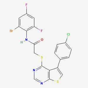 N-(2-bromo-4,6-difluorophenyl)-2-{[5-(4-chlorophenyl)thieno[2,3-d]pyrimidin-4-yl]sulfanyl}acetamide