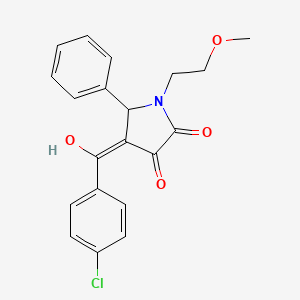 (4E)-4-[(4-chlorophenyl)(hydroxy)methylidene]-1-(2-methoxyethyl)-5-phenylpyrrolidine-2,3-dione