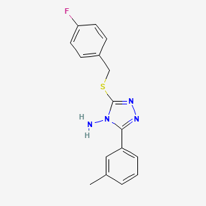 3-[(4-Fluorophenyl)methylthio]-5-(3-methylphenyl)-1,2,4-triazole-4-ylamine