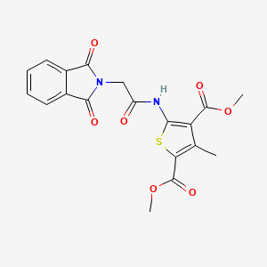 molecular formula C19H16N2O7S B12138524 dimethyl 5-{[(1,3-dioxo-1,3-dihydro-2H-isoindol-2-yl)acetyl]amino}-3-methylthiophene-2,4-dicarboxylate 