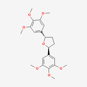 molecular formula C22H28O7 B1213855 2,5-Bis(3,4,5-trimethoxyphenyl)tetrahydrofuran CAS No. 99103-35-2