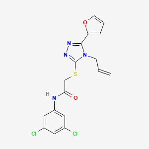 molecular formula C17H14Cl2N4O2S B12138685 N-(3,5-dichlorophenyl)-2-{[5-(furan-2-yl)-4-(prop-2-en-1-yl)-4H-1,2,4-triazol-3-yl]sulfanyl}acetamide 