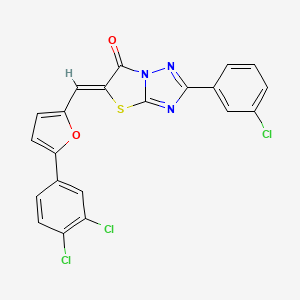 (5Z)-2-(3-chlorophenyl)-5-{[5-(3,4-dichlorophenyl)furan-2-yl]methylidene}[1,3]thiazolo[3,2-b][1,2,4]triazol-6(5H)-one