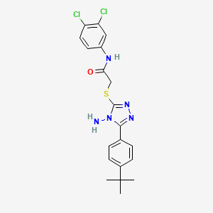 molecular formula C20H21Cl2N5OS B12138735 2-{[4-amino-5-(4-tert-butylphenyl)-4H-1,2,4-triazol-3-yl]sulfanyl}-N-(3,4-dichlorophenyl)acetamide 